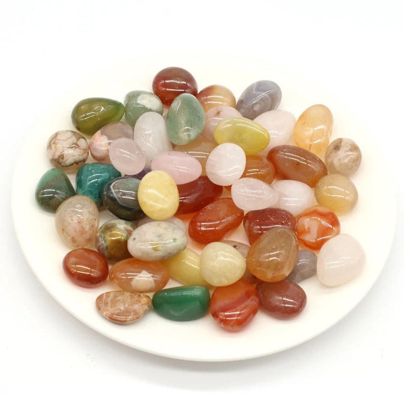 Natural Colorful Rain Flower Stone Pebble Beads 10