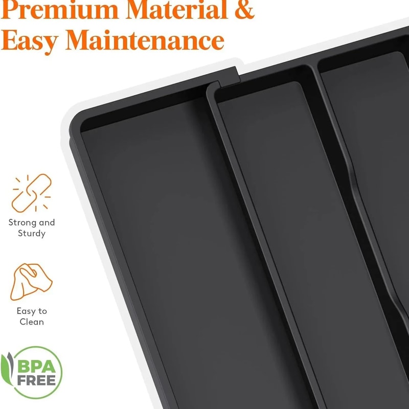 Expandable Kitchen Drawer Utensil Organizer Tray 2