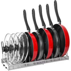 expandable pots and pans storage rack organizer
