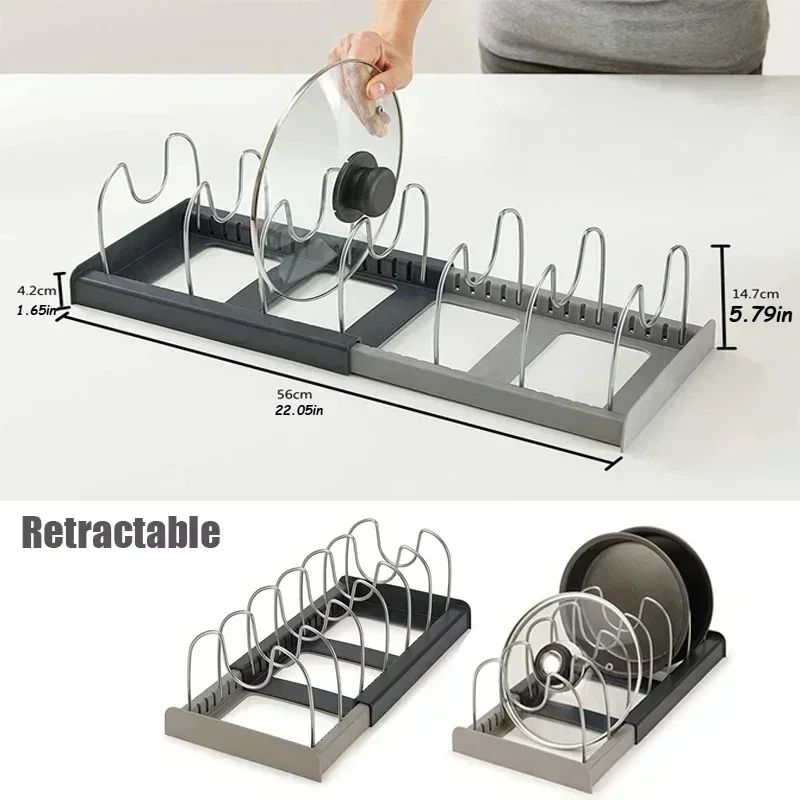 Expandable Pots And Pans Storage Rack Organizer 7