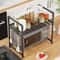 Adjustable Microwave Oven Storage Rack With Hooks 1