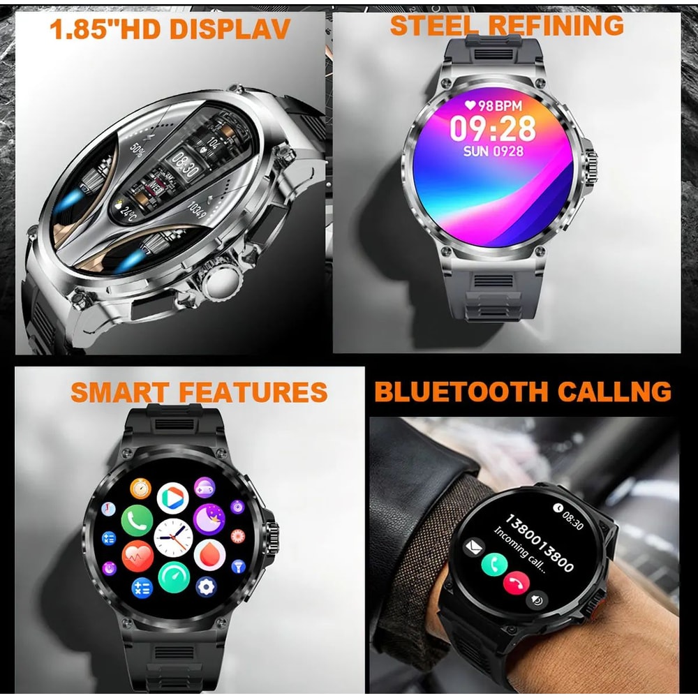 185 Inch AMOLED GPS Smartwatch With Bluetooth Call 6