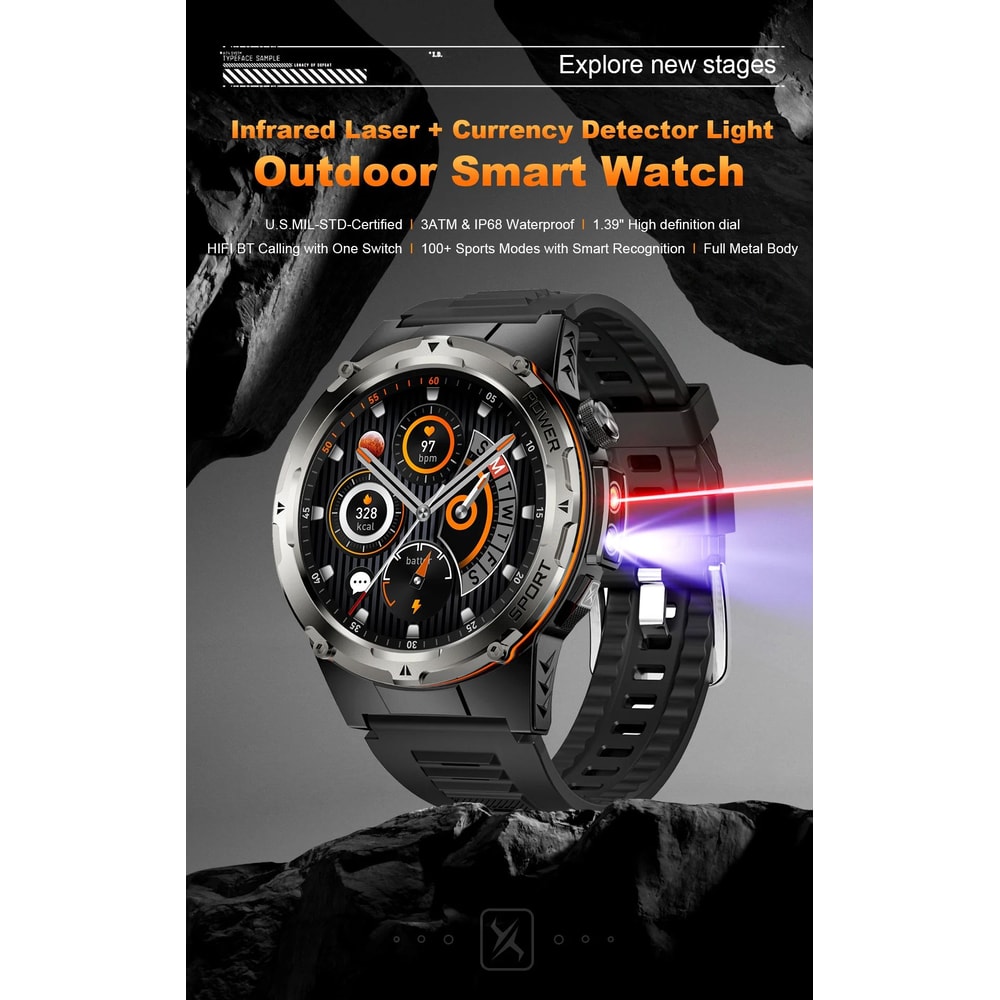 T Rex 3 GPS Military Smartwatch With NFC Call 6