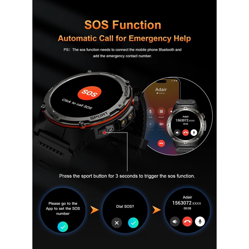 T Rex 3 GPS Military Smartwatch With NFC Call 7