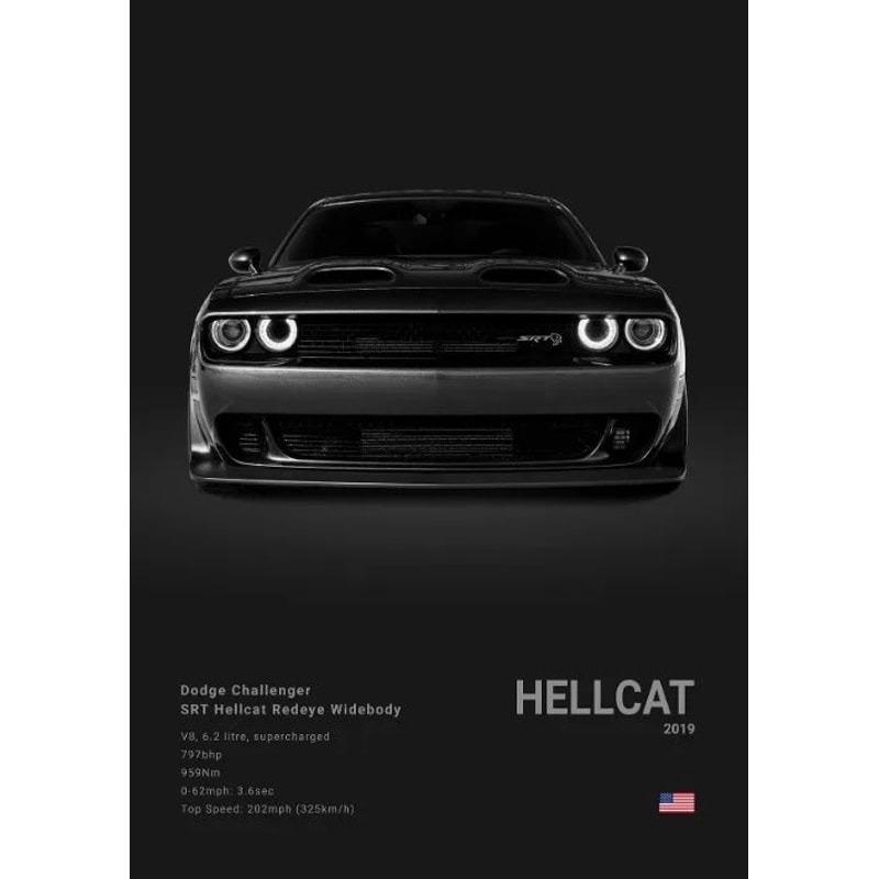 Dodge Challenger Hellcat Redeye Canvas Poster 17