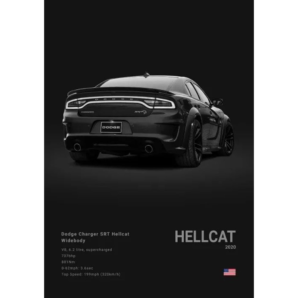 Dodge Challenger Hellcat Redeye Canvas Poster 19