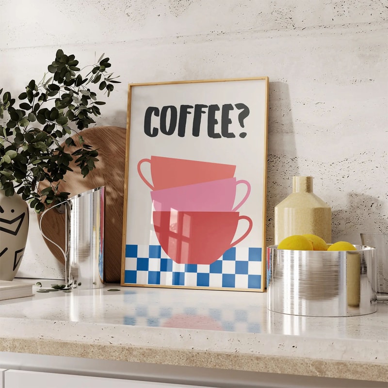Retro Coffee Club Canvas Wall Art Poster 8
