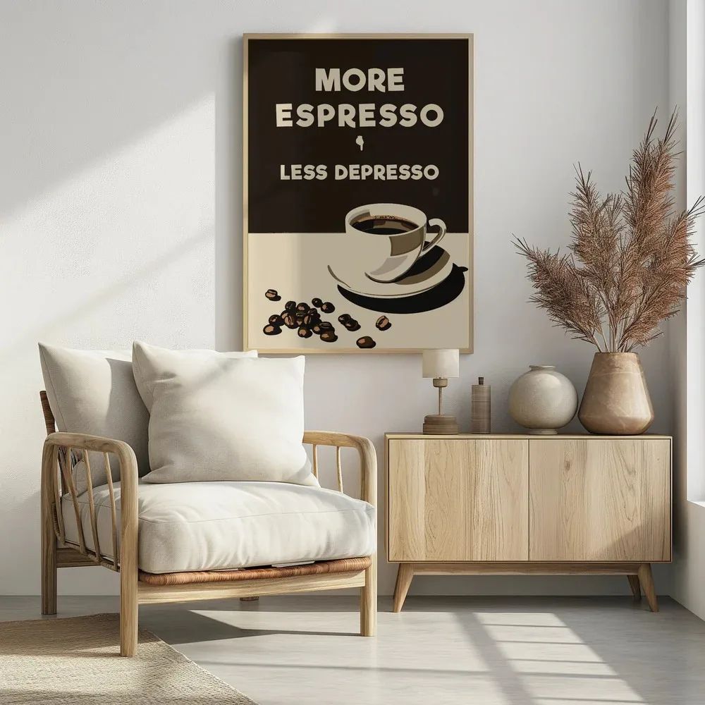 Retro Coffee Club Canvas Wall Art Poster 4