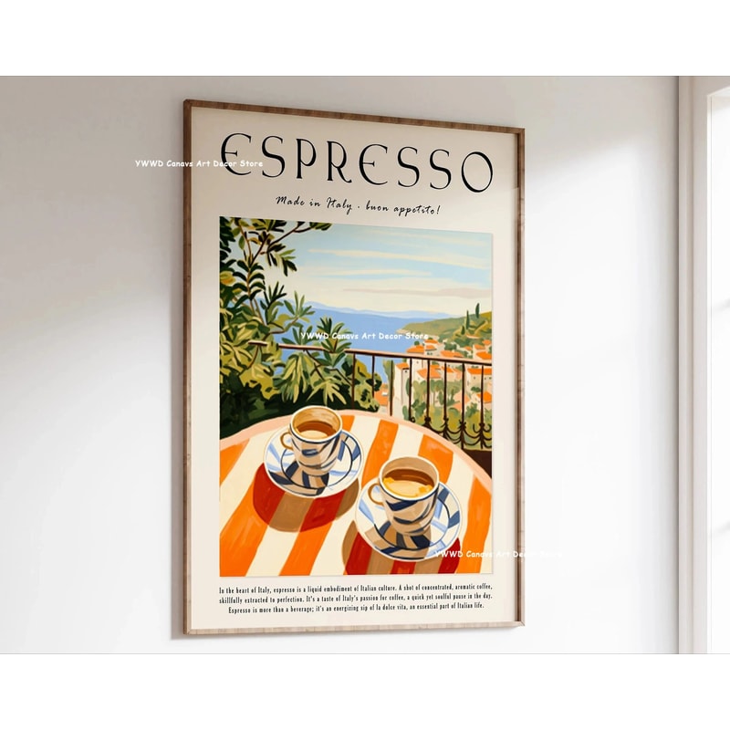 Buongiorno Espresso Coffee Canvas Wall Poster 4