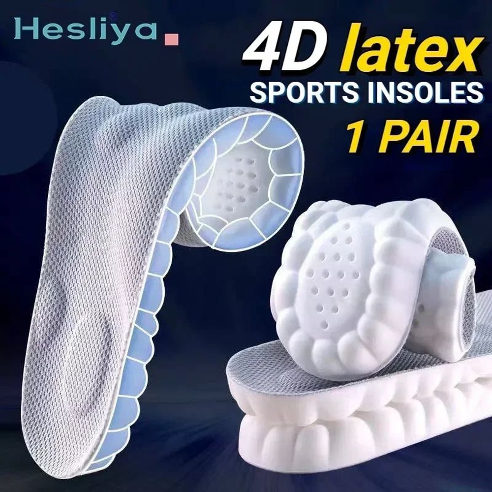 4D Massage Latex Insoles Arch Support Inserts 0