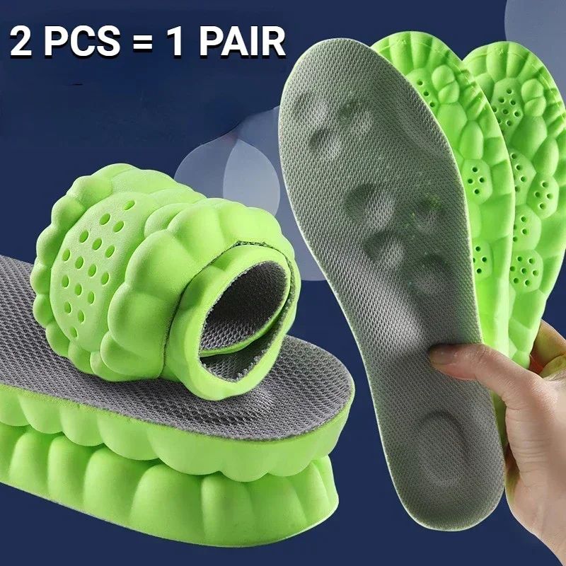 4D Massage Latex Insoles Arch Support Inserts 10
