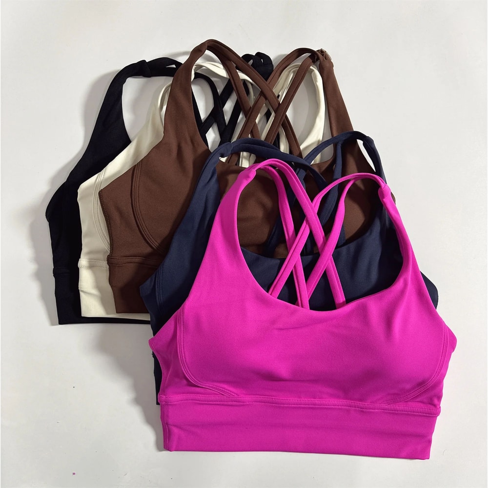 Cross Back Push Up Sports Bra 0