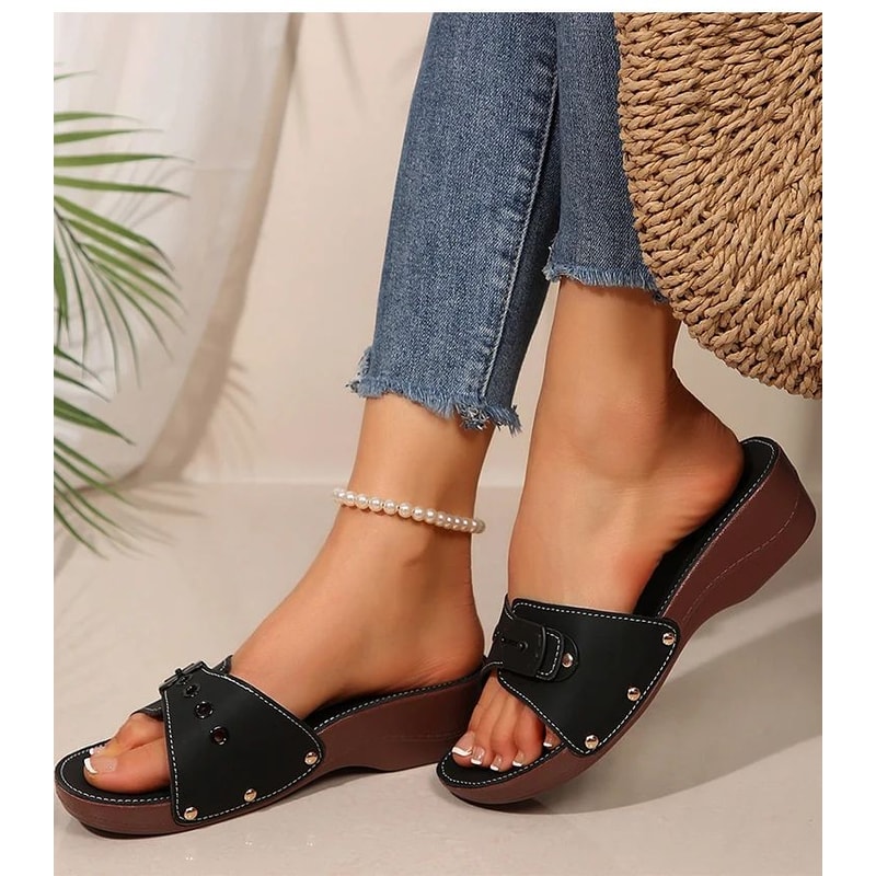 Luxury Rhinestone Wedge Sandals For Women 6