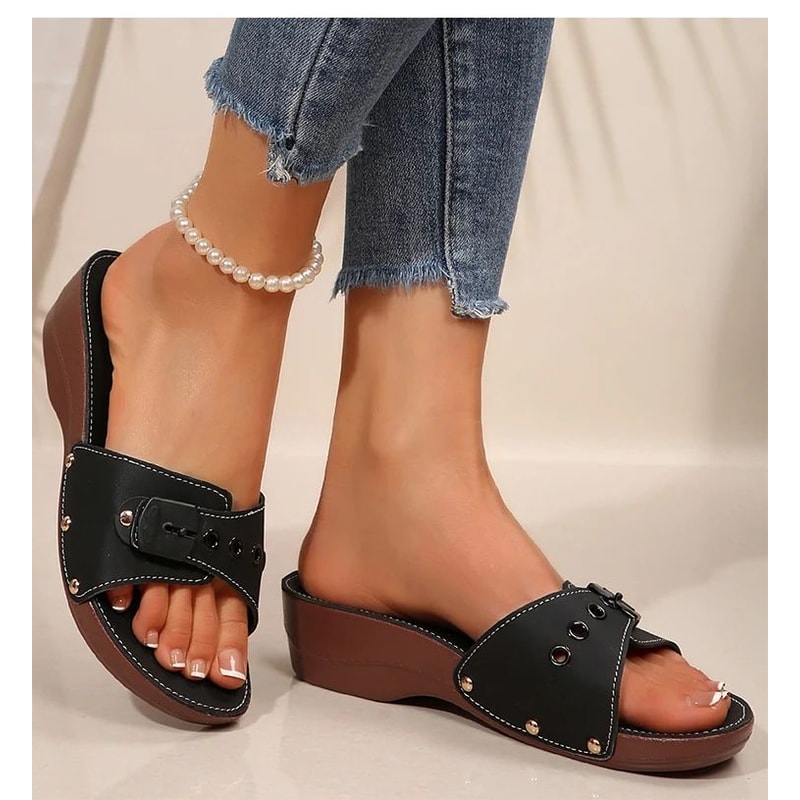Luxury Rhinestone Wedge Sandals For Women 7