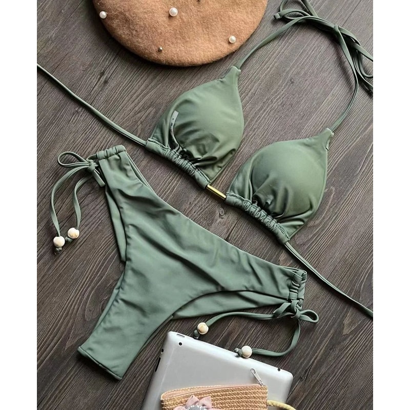 Sexy Triangle Chain Bikini Set For Women 16