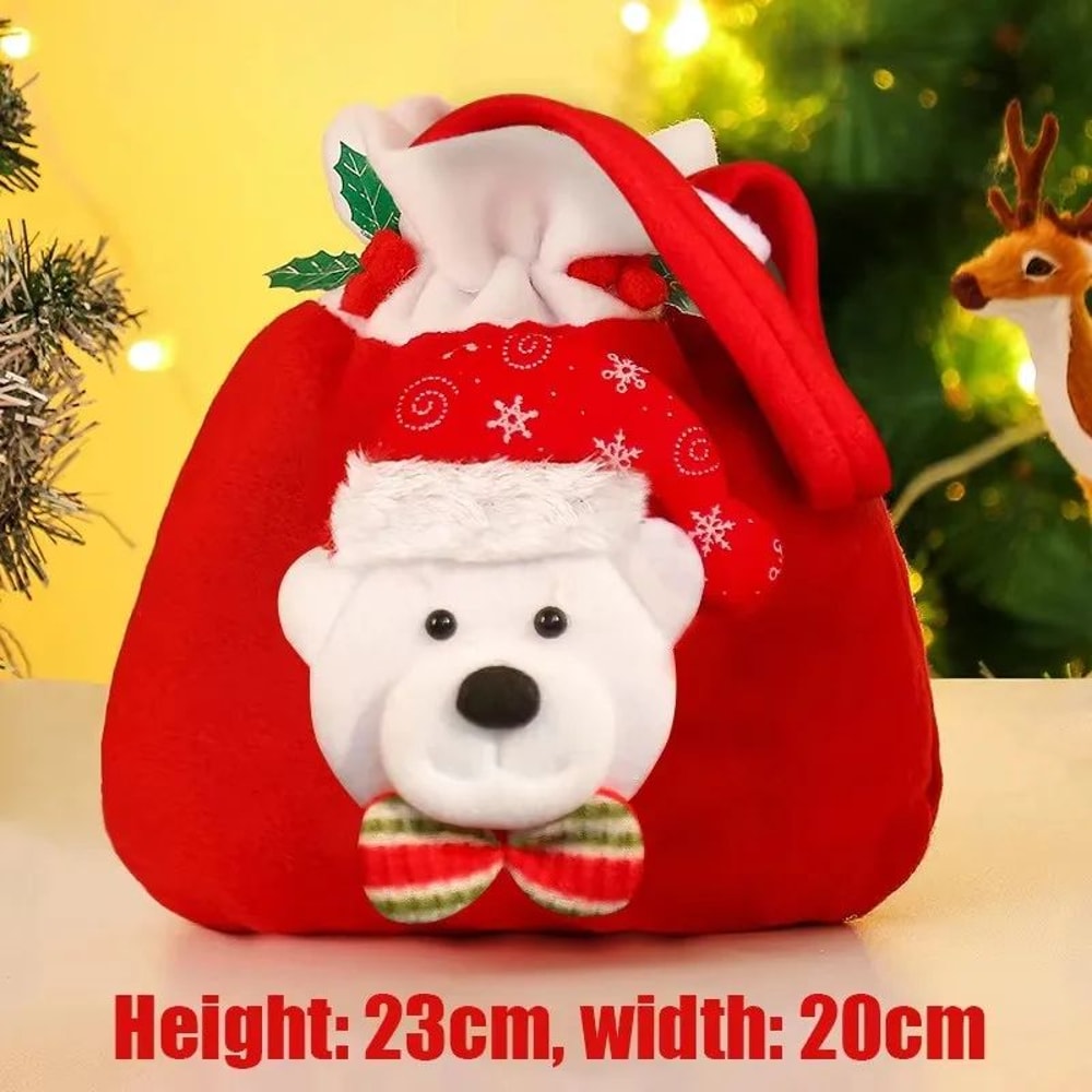 Christmas Drawstring Gift Bags With Handle Set 8