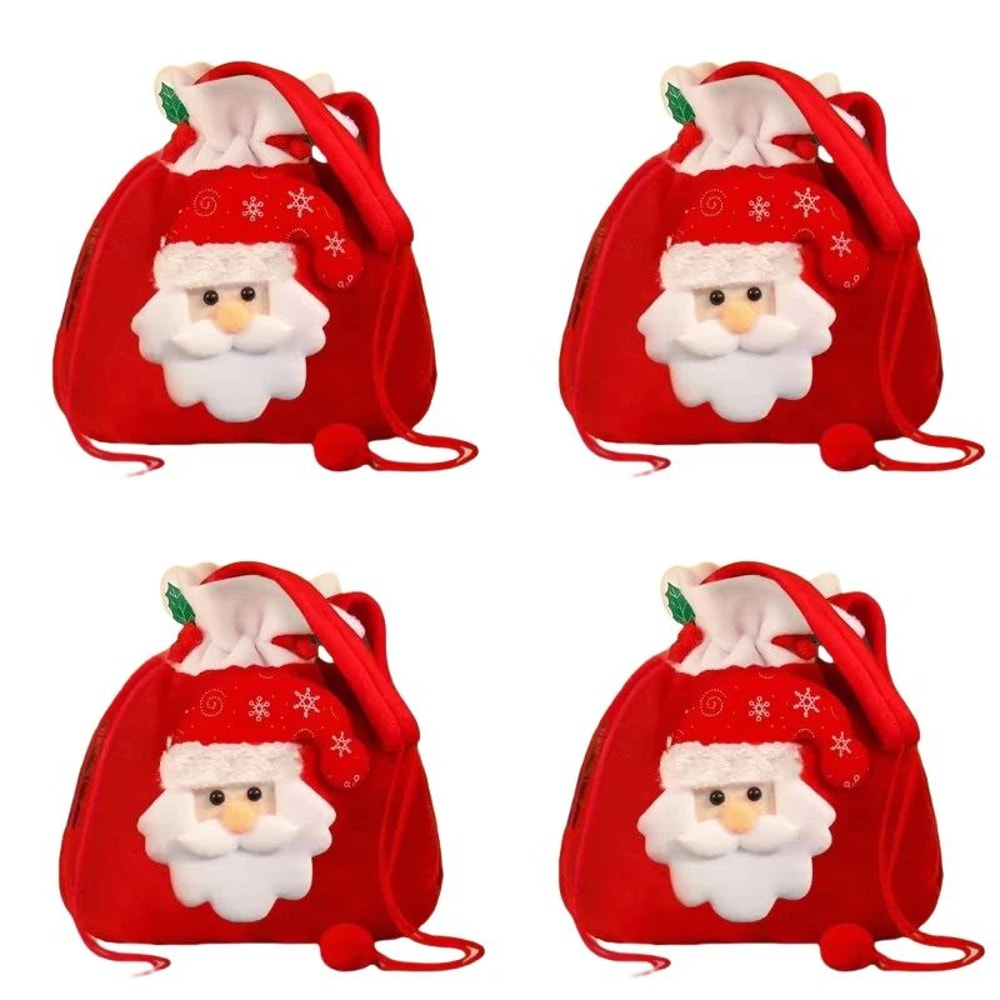 Christmas Drawstring Gift Bags With Handle Set 11