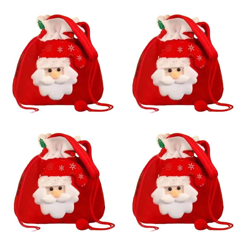 Christmas Drawstring Gift Bags With Handle Set 11