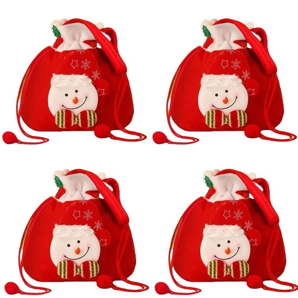 Christmas Drawstring Gift Bags With Handle Set 12