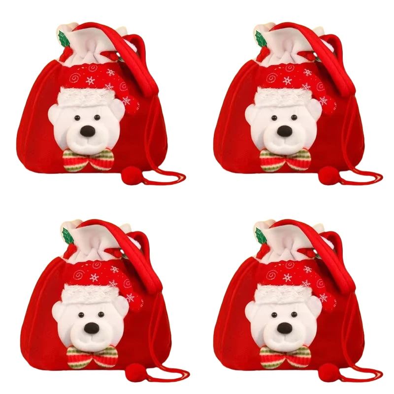 Christmas Drawstring Gift Bags With Handle Set 13