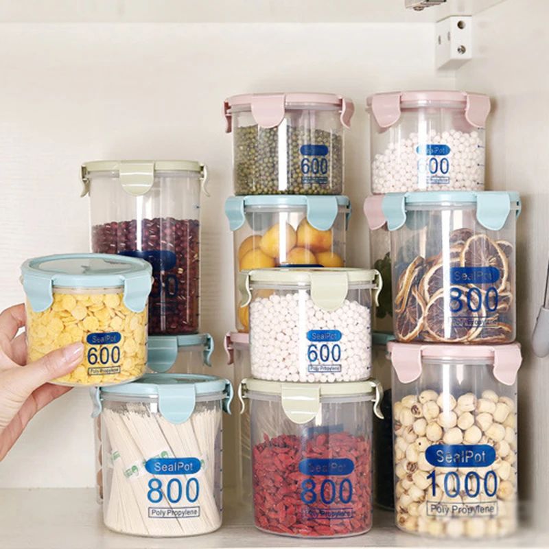 Transparent Graduated Airtight Food Storage Jar 0