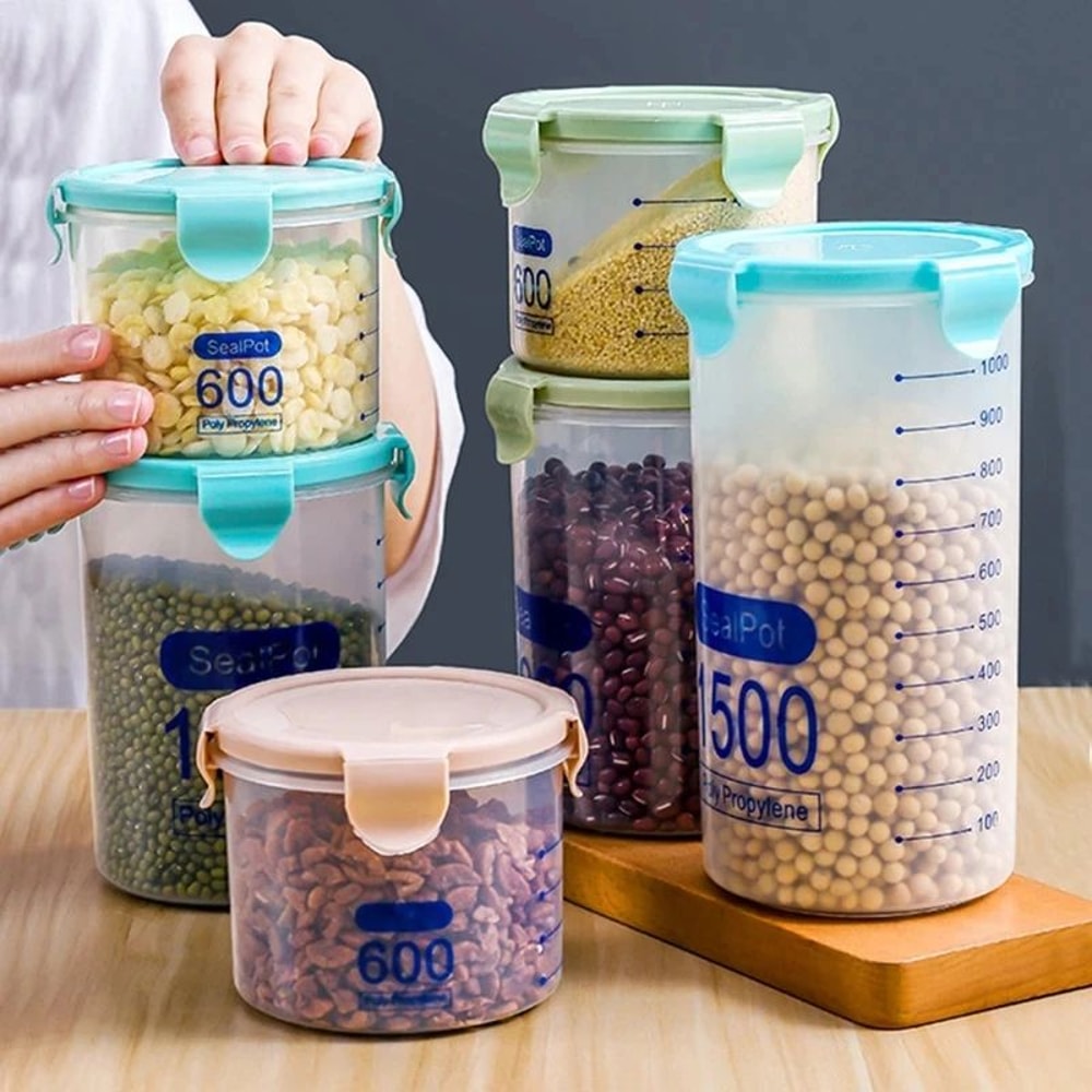 Transparent Graduated Airtight Food Storage Jar 2