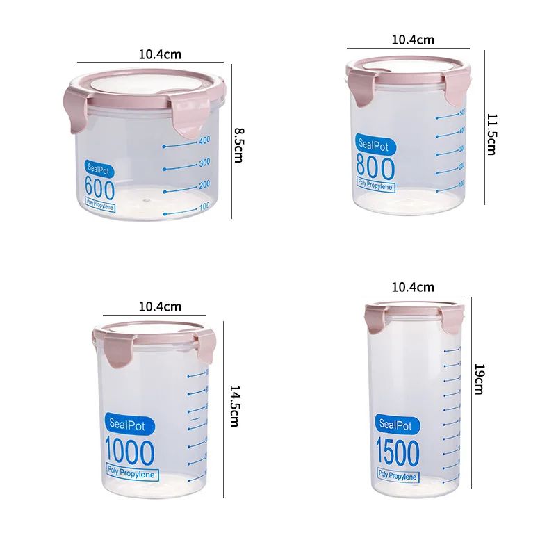 Transparent Graduated Airtight Food Storage Jar 5