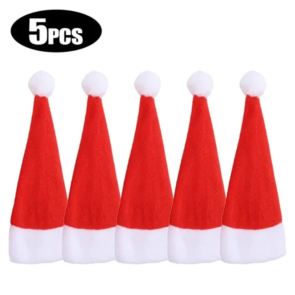 Mini Santa Hat Cutlery Decorations Set 9