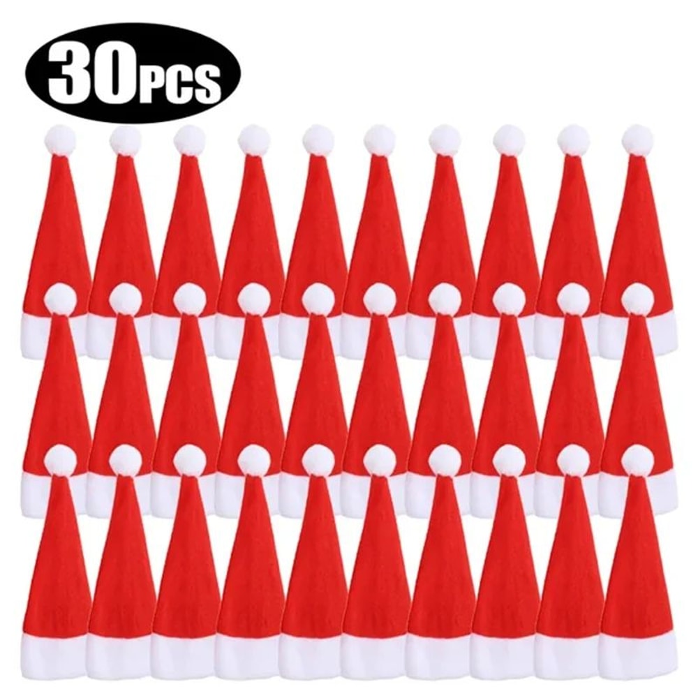 Mini Santa Hat Cutlery Decorations Set 12