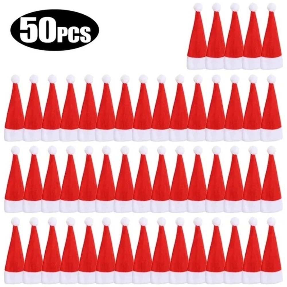 Mini Santa Hat Cutlery Decorations Set 13
