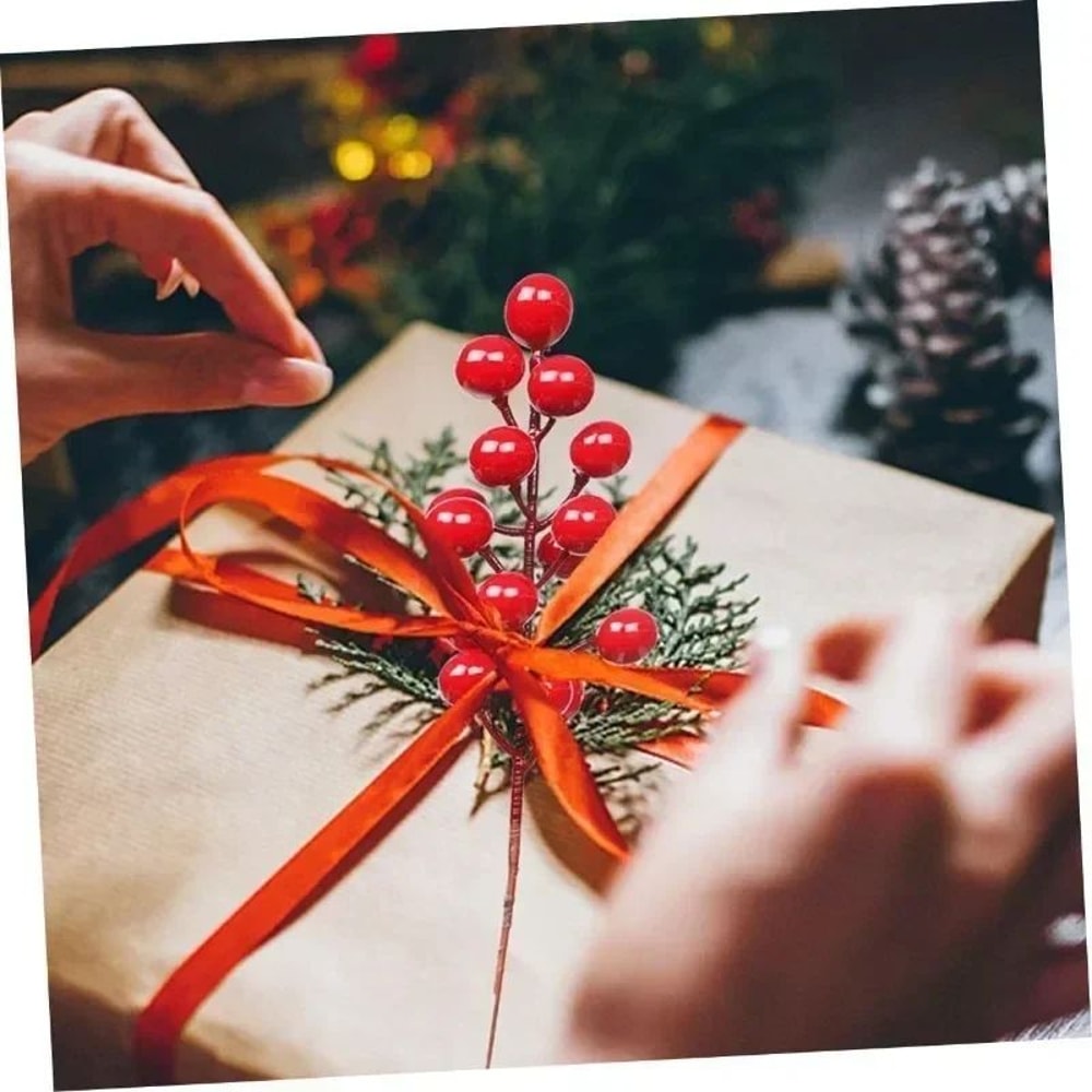 Artificial Holly Berry Stems For Christmas Decor 1