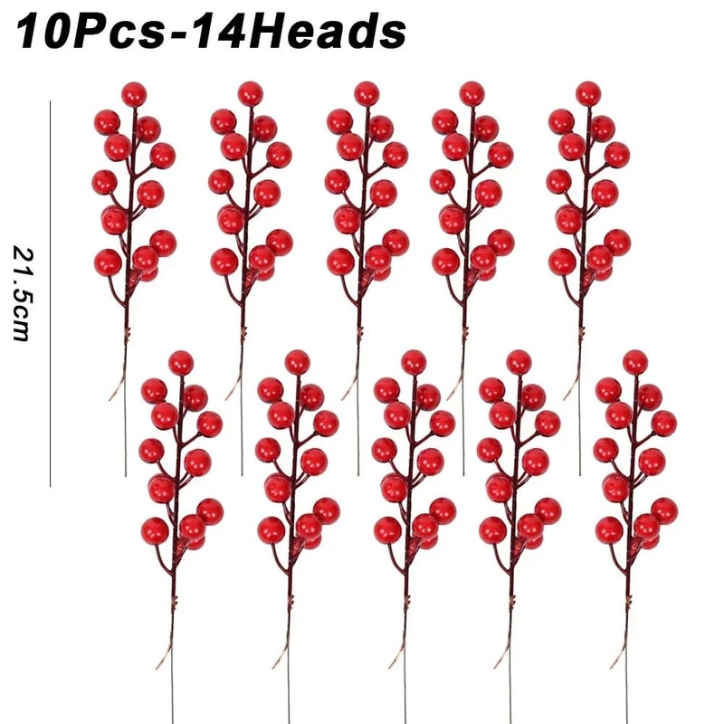 Artificial Holly Berry Stems For Christmas Decor 6