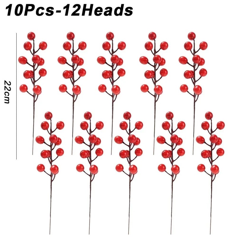 Artificial Holly Berry Stems For Christmas Decor 11