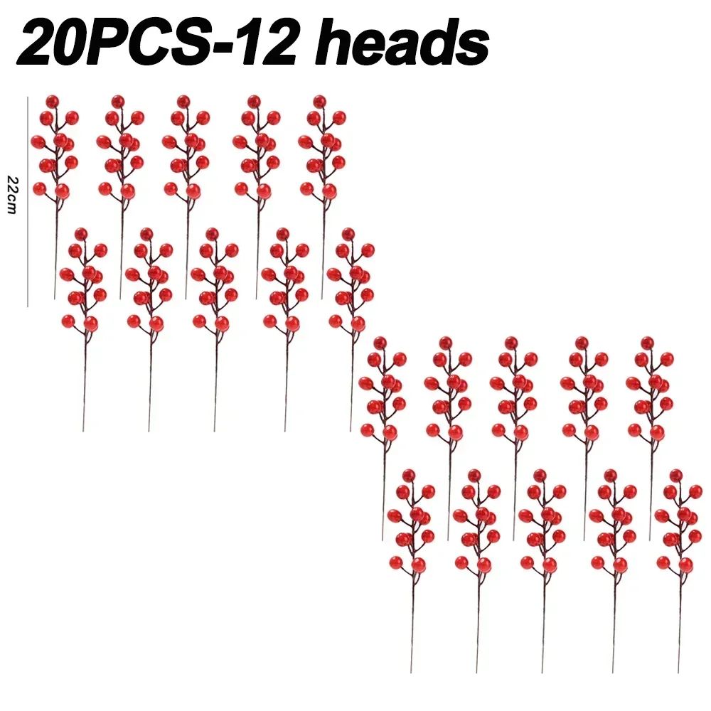 Artificial Holly Berry Stems For Christmas Decor 12