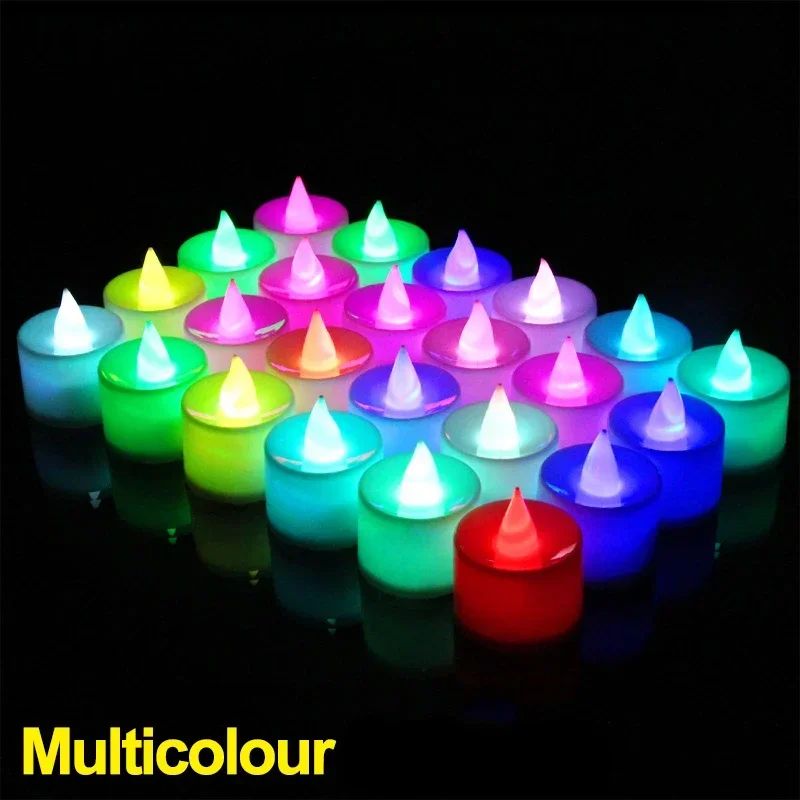 Colorful LED Flameless Tealight Candles Set 7