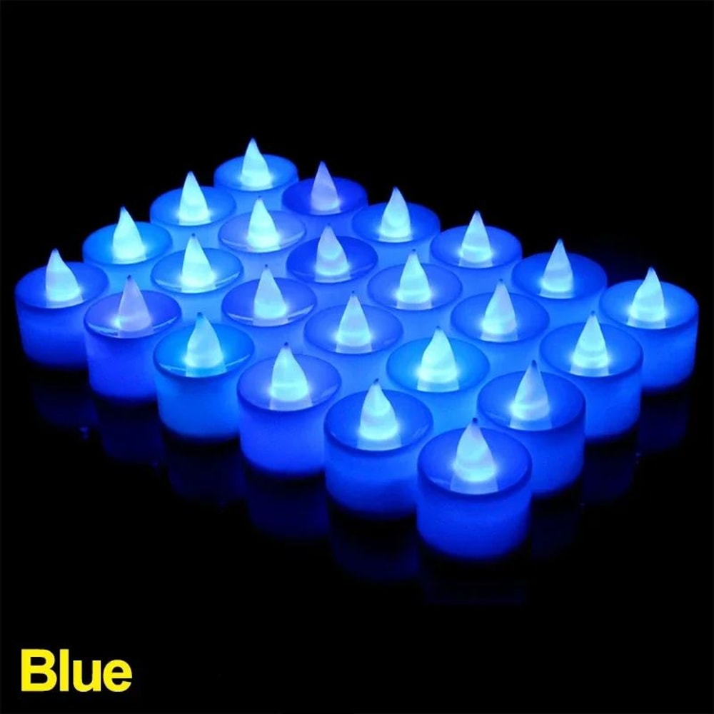 Colorful LED Flameless Tealight Candles Set 10