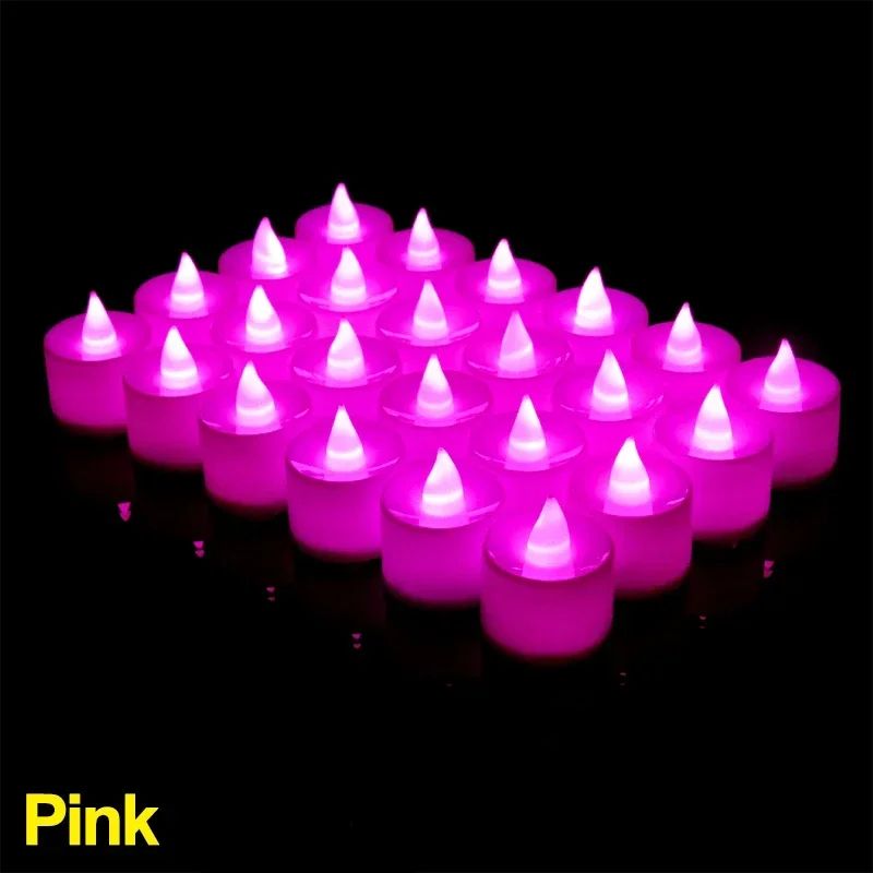 Colorful LED Flameless Tealight Candles Set 12