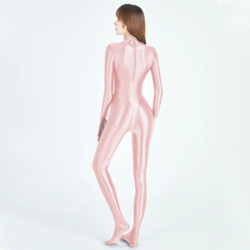 Satin Full Body Yoga Jumpsuit Long Sleeve 12