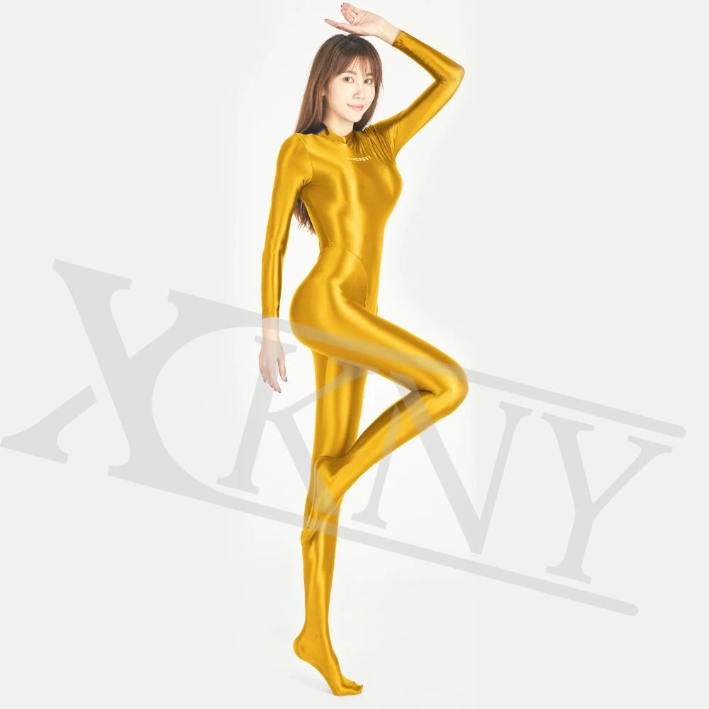 Satin Full Body Yoga Jumpsuit Long Sleeve 11