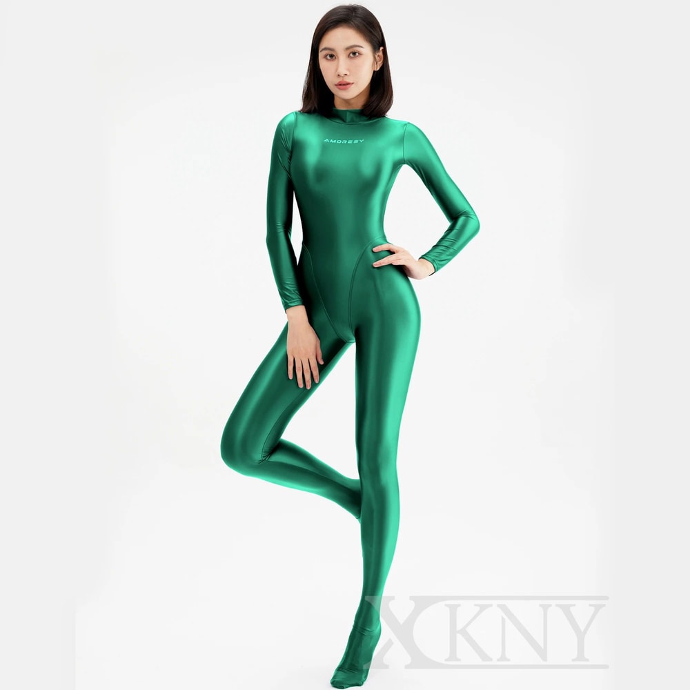Satin Full Body Yoga Jumpsuit Long Sleeve 13