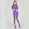 Satin Full Body Yoga Jumpsuit Long Sleeve 14