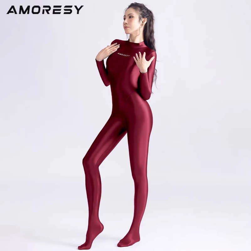 Satin Full Body Yoga Jumpsuit Long Sleeve 16