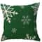 Green Christmas Snowflake Decorative Pillow Cover 3