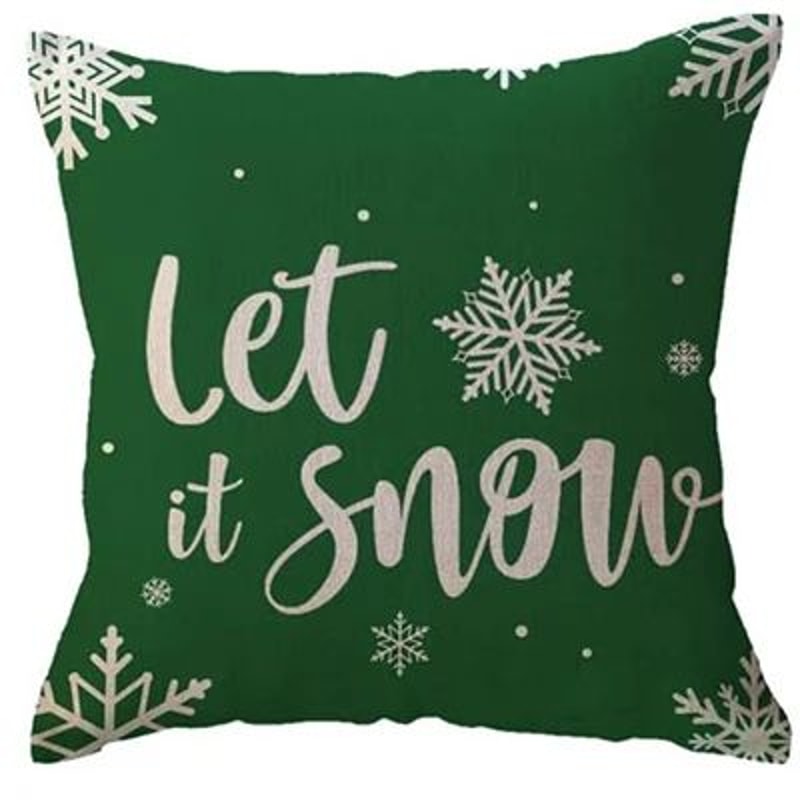Green Christmas Snowflake Decorative Pillow Cover 5