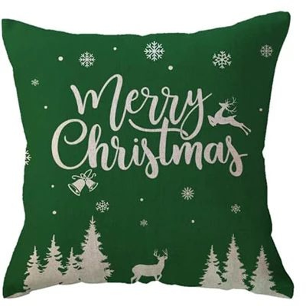 Green Christmas Snowflake Decorative Pillow Cover 4