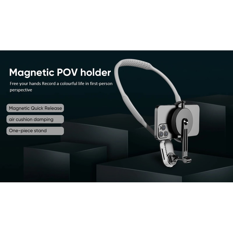 Magnetic Neck Phone Mount With Quick Release Holder 6