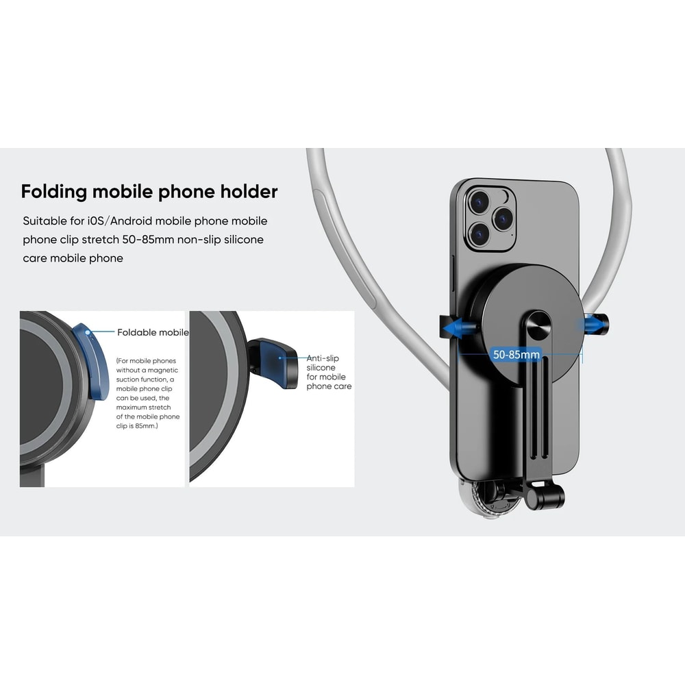 Magnetic Neck Phone Mount With Quick Release Holder 9