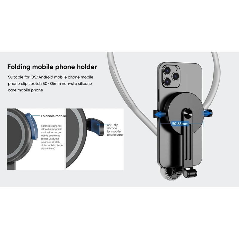 Magnetic Neck Phone Mount With Quick Release Holder 9