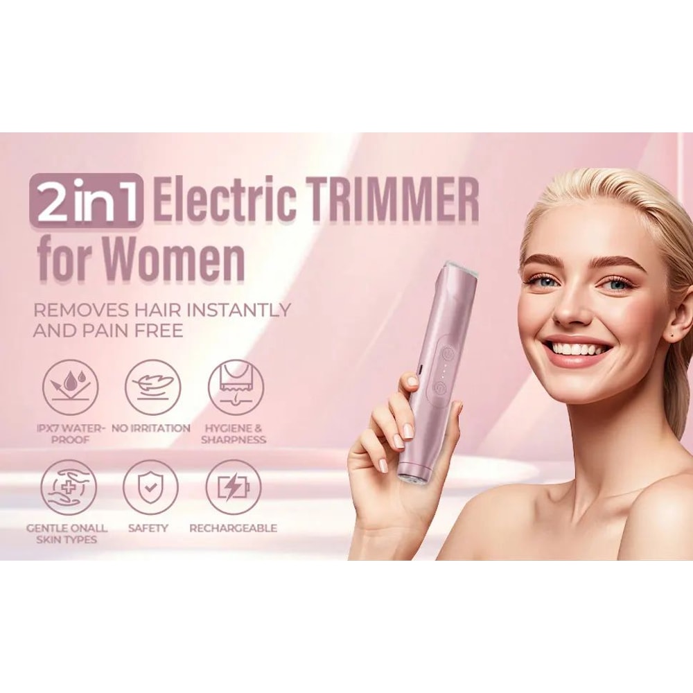2 In 1 Electric Shaver For Women With Bikini Trimmer 6