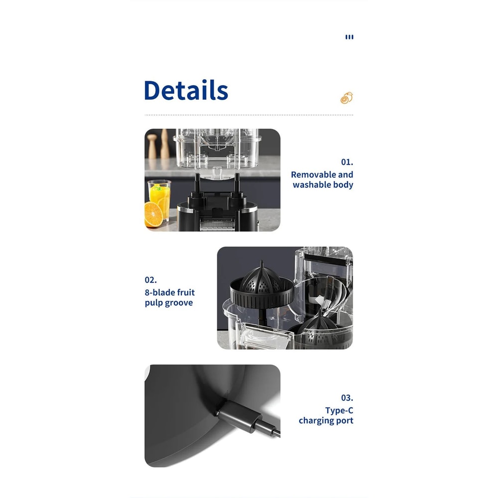 Dual Head Electric Citrus Juicer With Cleaning Brush 13